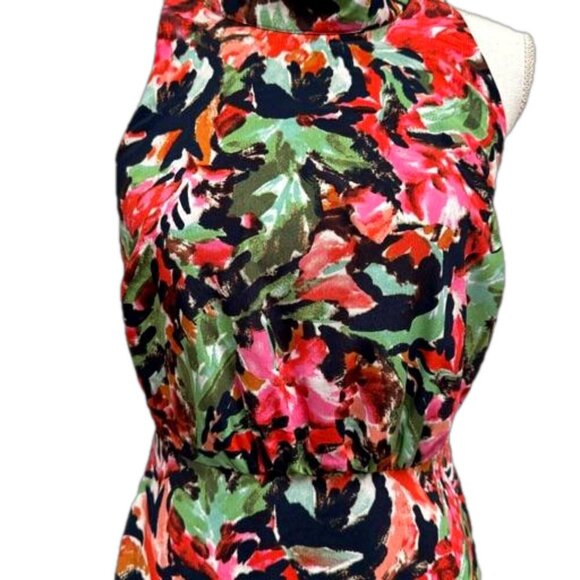 Sam Edleman High Neck Tiered Watercolor Floral Dress NWT - Picture 5 of 14